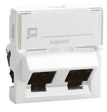 076504 LCS² Sistem Armada RJ45 Cat6 priz - UTP 45° - 2xRJ 45 - 2modül - beyaz
