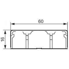 030026 DLP ince kanal 16x60mm orta bölmeli-uzunluk 2,10m