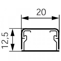 030008 DLP ince kanal 12.5x20mm orta bölmesiz-uzunluk 2,10m