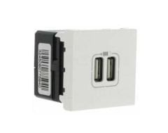 077594 Sistem Armada 2 modül iki çıkışlı 5V 1500mA kendinden USB çıkışlı priz beyaz