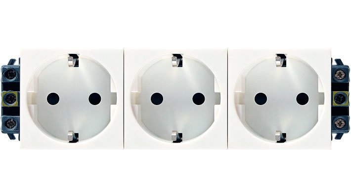 077603 Sistem Armada \'\'DLP\'\' şebeke prizi - üçlü - beyaz