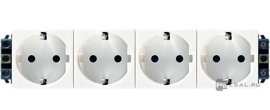 077604 Sistem Armada \'\'DLP\'\' şebeke prizi - dörtlü - beyaz