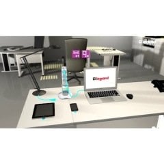 Grup priz 4 lü dikey tip parafudrlu 2xUSB ve 1xmicroUSB çıkışlı 2m kablolu
