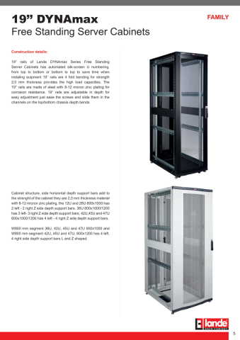 LN-SR42U8010 42U 19'' Dikili Tip Server Kabinet W=800mm D=1000mm