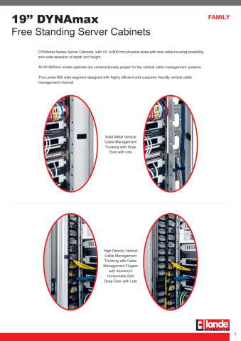 LN-SR42U8010 42U 19'' Dikili Tip Server Kabinet W=800mm D=1000mm